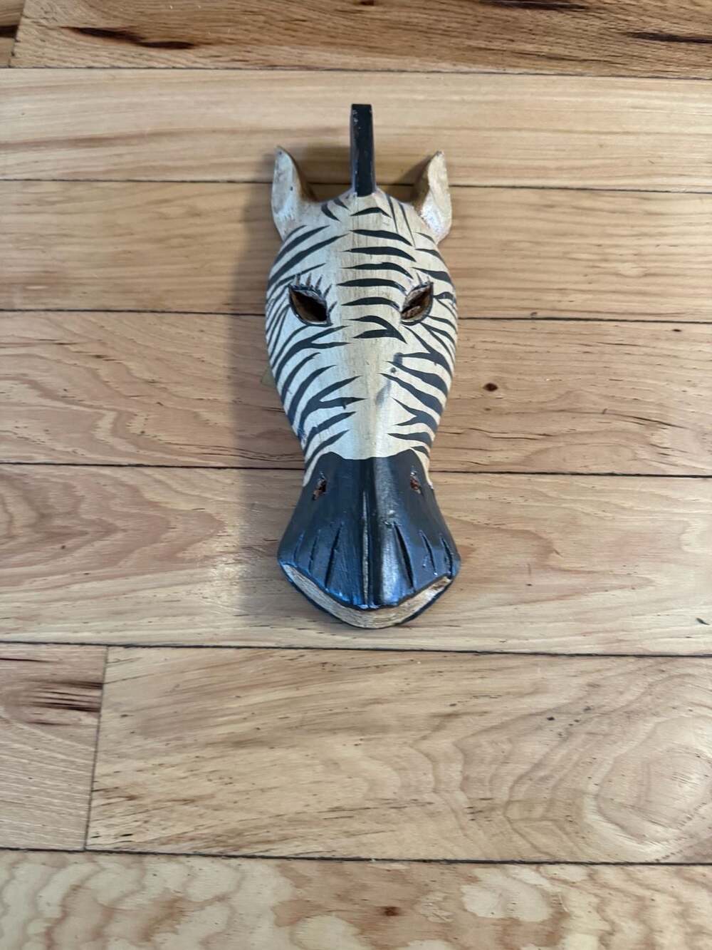 Zebra Horse Face Animal Wood Mask Hand Carved Safari Wall Hanging Decor